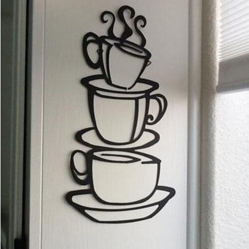 Kitchen wall stickers home decor DIY Decor Coffee House Cup Decals Vinyl Wall Sticker pegatinas de pared