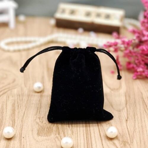 Black Drawstrings Gift Bags Velvet Jewellery Pouches Wedding Christmas Gift Bags Jewelry Packaging Bags 20Pcs/Lot-200Pcs/Lot