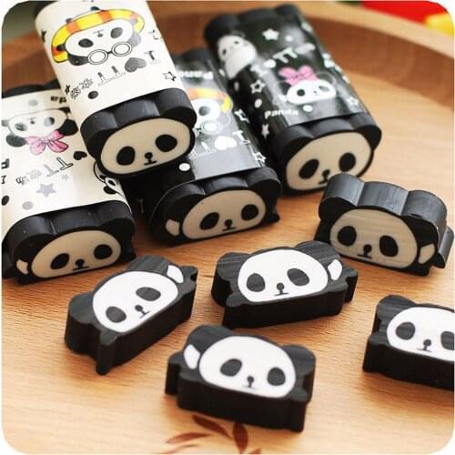 Kawaii Panda Rubber Erasers Lovely School Pencil Eraser For Kids Gift School Office Stationery Drop Shipping
