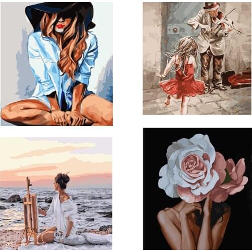 Character Paint By Number Set Frameless Canvas Painting 40x50cm 20 Colors Gift Diff:3 Stars VA-3090