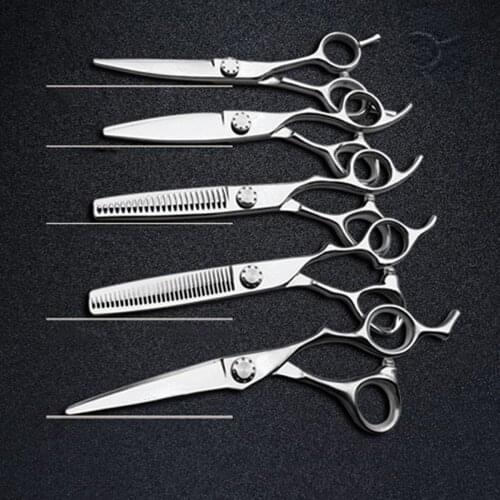 6 Professional Hair Salon Structure Scissors Set Cutting Barber Haircut Thinning Shear Scissors Hairdressing Hair Tools Scissors