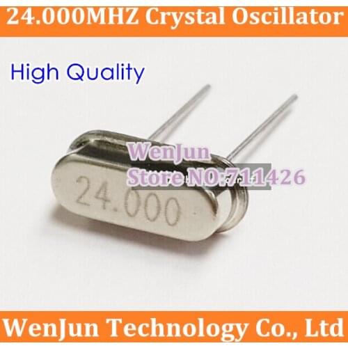 200PCS/LOT NEW 24.000mhz Crystal oscillator 24mhz 24M Quartz crystal HC-49S Crystal oscillator