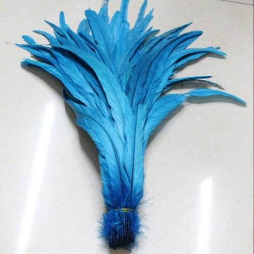 New! Wholesale 100pcs high quality Lake blue rooster feathers 12-14inch /30-35CM DIY jewelry decoration, art props accessories