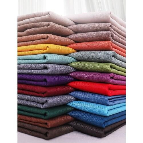 CN SUZHOU Solid Linen Fabric Plain Polyester Material For Sofa Curtain Home Furniture DIY Sewing Linen 528 Fabric
