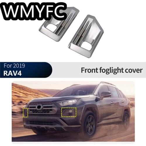 Front Fog Lights Lamp Frame Cover Trim Chrome Carbon Fiber For TOYOTA RAV4 RAV 4 XA50 Adventure 2019 2020 2021 Car Styling