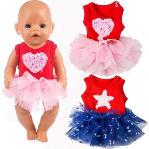 Hot Christmas dress Doll Clothes Born Baby Fit 17 inch 43cm Doll Accessories For Baby Festiival Gift