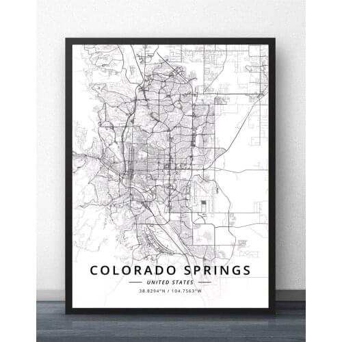 Colorado Springs US USA Map Poster