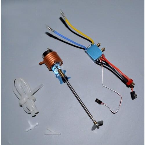 1 Set 380 Drive Motor With Shaft Propeller Kit Water Cooled Power Modify Parts Set 200mm for DIY RC Speedboat Model