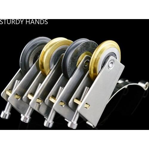 2pcs/lot Stainless Steel Sliding Track Roller Pulley Sliding Door Wheels Rollers Heavy Mute Bearing Rollers Furniture Hardware