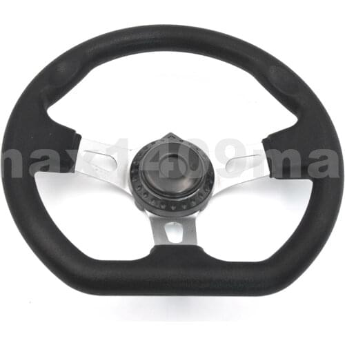Off-Road Kart Steering Wheel, 270mm 3 Spokes Vehicle PU Foam Interior Steering Wheel with Three Mounting Holes Universal for ATV