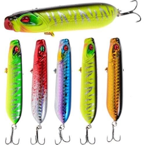 1Pcs Snake Head Crazy Popper Fishing Lures Topwater Pencil Hard Bait Long Casting Wobblers Sound Loud Artificial Pesca Tackle