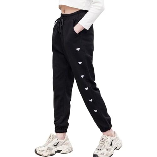 Girls Pants Heart Pattern Childrens Pants For Girls Casual Style Children Pants Spring Autumn Childrens Clothing Girl