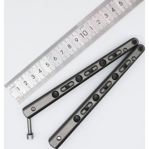 Butterfly in knife BM62 Trainer knife Silver+Green T4 titanium handleHunting survival Folding Pocket Knifes D2 blade Jilt knife