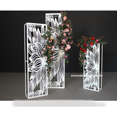 Wedding Props Large Wedding Stage Screen white painted mental Backdrop hot selling white stage wedding decoration senyu2076