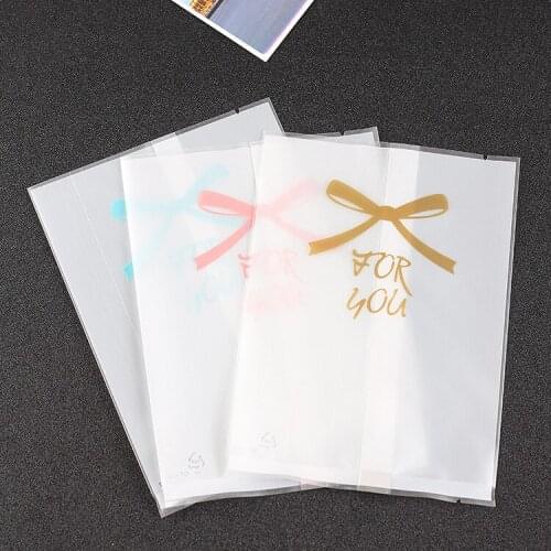 1000 X Light Blue/Pink/Coffee Bowknot "For You" OPP Machine Seal Cookies Gift Packaging Bags Wedding Biscuits Candy Plastic Bag