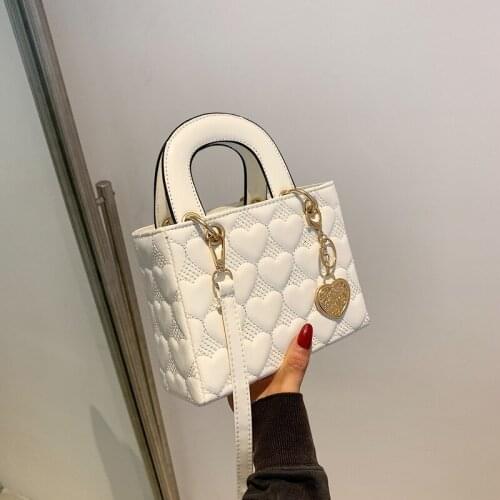 Lingge Embroidered Small Bag 2021 Fashion Shoulder Messenger Small Square Bag Purses and Handbags Luxury Designer Lipstick Bag