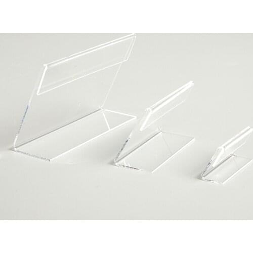10pcs Acrylic Transparent Display Stand Desk Sign Label Frame Price Tag Display