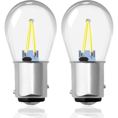 2PCS 1156 BA15S 1157 BAY15D BAU15S BA15D CAR LED Filament Light 2 COB Turn Signal Lights Tail Light Parking Lamps Reverse Lamp