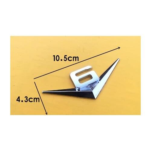 3D Auto Stickers Metal V6 Badge Emblem Decals Motorcycle Modified Car Accessories
