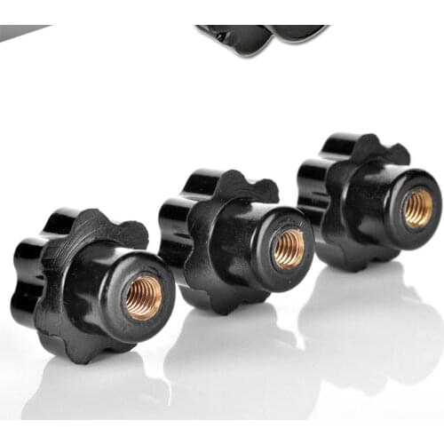 5Pcs M4 M5 M6 M8 Plum Bakelite Hand Tighten Nuts Handle Star Mechanical Black Thumb Nut