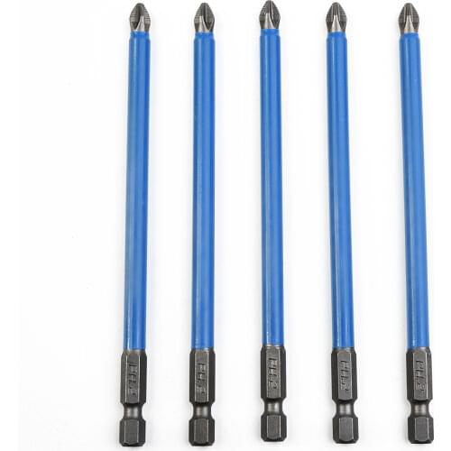 5 Pcs Electric Screwdriver Bit Spare Tool Accessories PZ2 S2 Extra Long Magnetic