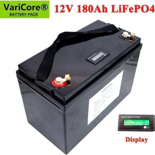 12V 180AH LiFePO4 Battery 12.8V 4s Lithium Power 4000 Cycles For EVE Batteries RV Campers Golf Cart Off-Road Off-grid Solar Wind