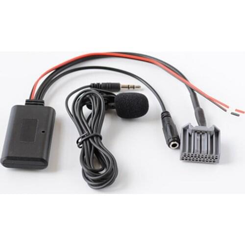 Biurlink 150CM Car External AUX Audio Cable Bluetooth Microphone Handsfree Input Adapter for Honda Odyssey Civic Accord