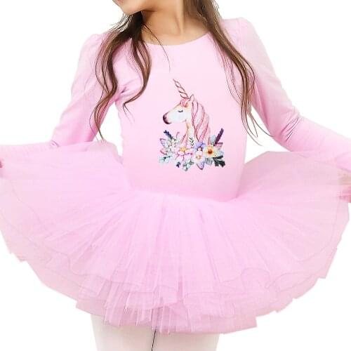 BAOHULU Long Sleeve Teens Girls Ballet Dress Ballerina Costume Kids Dance Wear Tutu Cartoon Princess Dress for Children