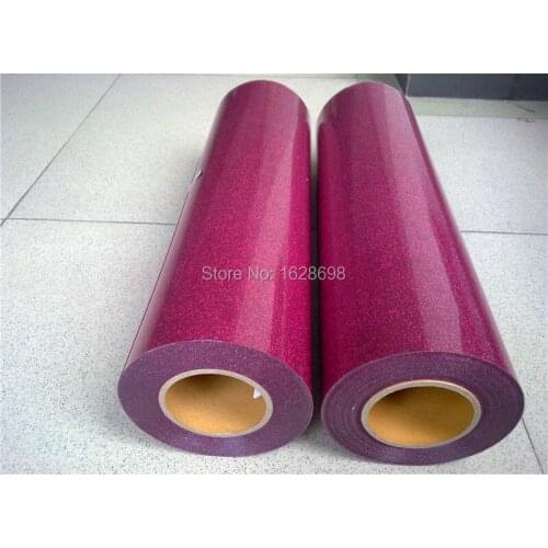 Good quality Iron On Glitter Heat Transfer Vinyl Printing Heat Transfer Film CDG-24 Cherry color