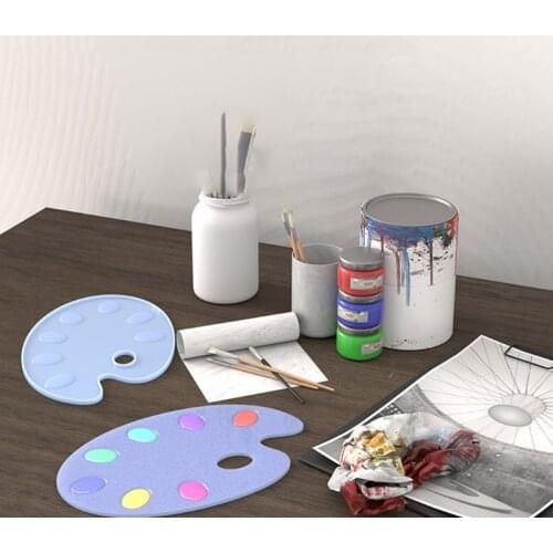 Artist Paint Palette Crystal Epoxy Resin Mold Painter Art Oval Palette Serving Board Silicone Mould DIY Crafts Tool T5UF