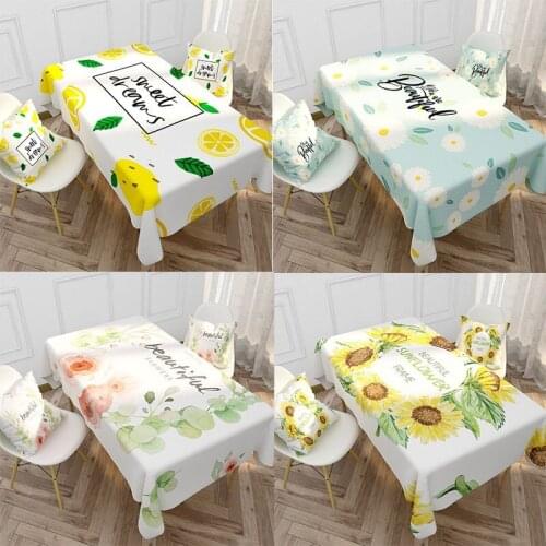 Ins Waterproof Oilproof Table Cover For Dinner Fruit Pattern Home Decor Cotton Linen Durable Tablecloth Restaurant