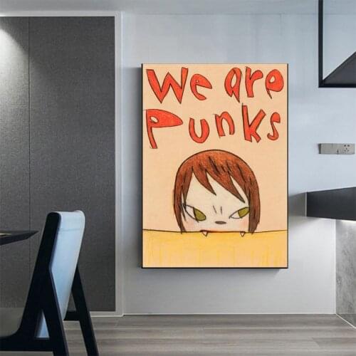 HD Prints Yoshitomo Nara Cartoon Pictures Cute Girl Home Decor Paintings Canvas Modular Poster For Bedroom Wall Art No Framework