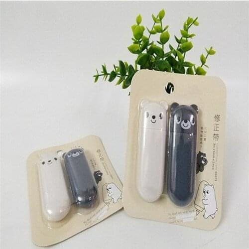 1pair Kawaii Bear Design Correction Tape Office Accessories School Stationery Student Supplies