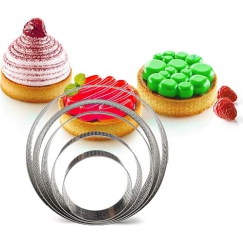Round Stainless Steel DIY Cake Mold Dessert Mousse Tarts Circle Baking Tool This mousse circle mold is non-stick easy to clean