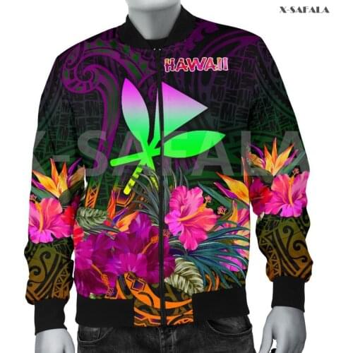 Hawaii Tattoo Viking God 3D Over Printed Men Unisex Bomber Jacket Zipper Casual 1 Harajuku Streetwear Tracksuits Thick Coats