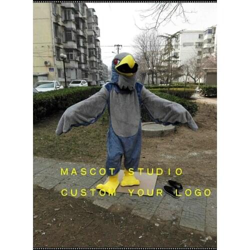 Halloween Grey Falcon Mascot Costume Cartoon Character Animal Cosplay Fancy Dress Carnival Advertising Parade Character Adults