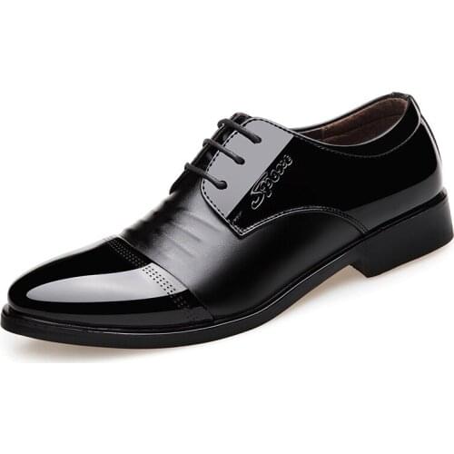 Mazefeng Men Oxfords Leather Shoes British Black Blue Shoes Handmade Comfortable Formal Dress Men Flats Lace-Up Bullock 2020 New