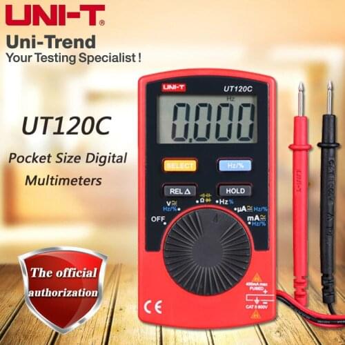 UNI-T UT120C Miniature Digital Multimeter/Current Resistance Capacitance Frequency Diode Test/On-Off Beep/Relative Measurements