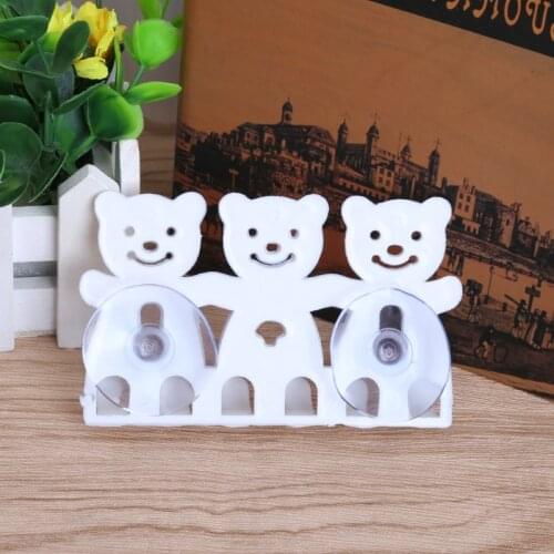 Toothbrush Holder Wall Mounted Suction Cup 5 Position Cute Cartoon Bear Bathroom Sets