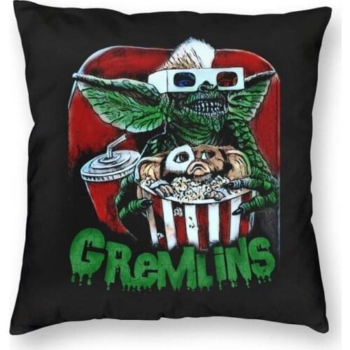 Gremlins Cushion Cover Sofa Decoration Gizmo 80s Movie Mogwai Horror Retro Square Throw Pillow Case 40x40