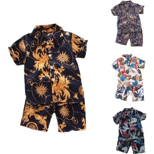 New Summer Fashion Baby Boys Clothes Children Girls Print Shirt Shorts 2Pcs/Sets Toddler Casual Costume Outfits Kids Tracksuits