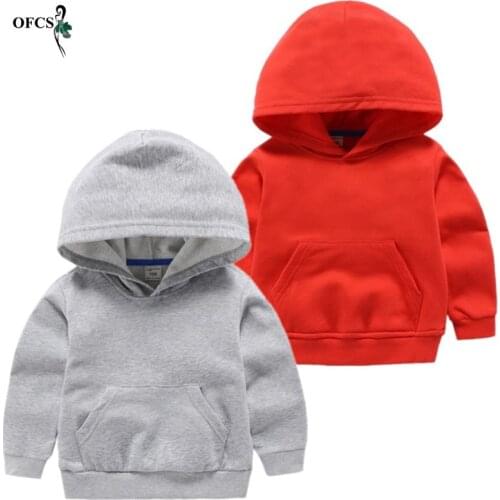 NEW Retail Spring Childrens Clothing Hooded Fleece Kids Boys Sweatshirts Casual Hoody Top Long Sleeve Girls Cotton Hoodies 2-8T