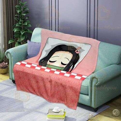 New Demon Slayers Animation Pattern Soft and Comfortable Blanket Flannel Printing Sleeping Blanket on The Bed or Sofa