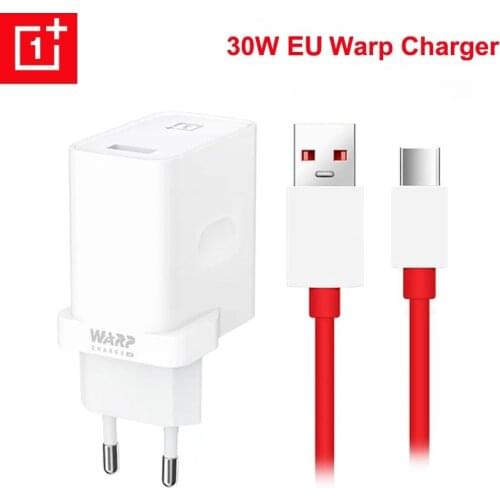Original OnePlus 7T Charger 30W Warp Super Fast Charging 5V 6A USB Type-C Cable Power Adapter For OnePlus 7 Pro 8 Pro 1+ 7T Pro