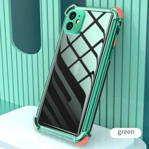 Shockproof Transparent Case For iPhone 11 12 Pro Max SE 2020 Silicone Cover Phone Case For iPhone X XR XS MAX Mini 6 6S 7 8 Plus