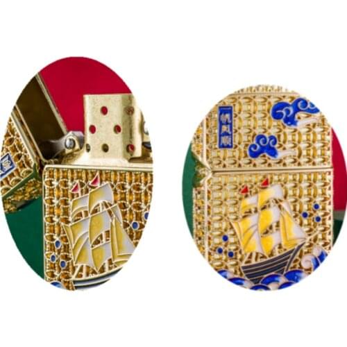 Luxury CHIEF Genuine colour enamels kerosene gasoline Petroleum oil cigarette lighter man high-grade collectible gift（No fuel