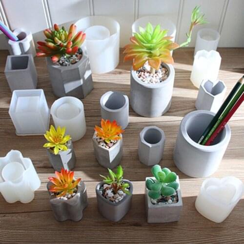 Diy Vase mold succulent planter mold silicone molds for concrete cement pen holder container mold