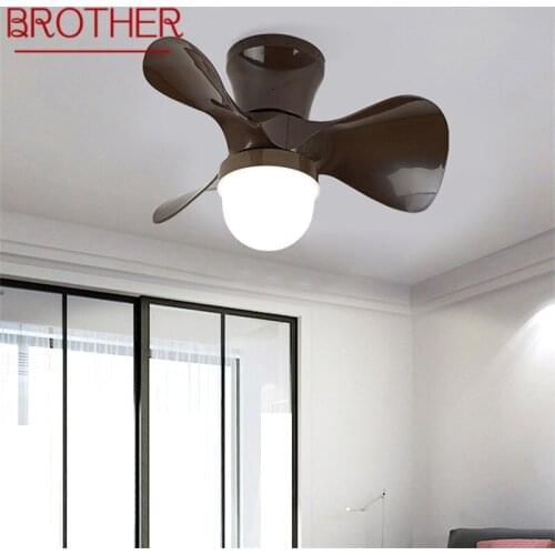BROTHER Modern Creative Ceiling Fan With Lights Remote Control 3 Colors LED Cartoon Design For Children Home Bedroom Study