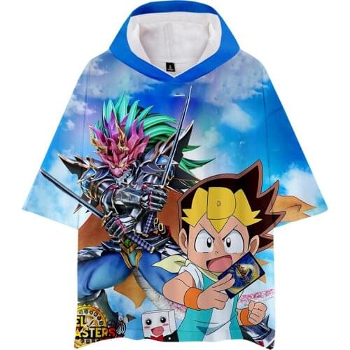 Japanese Cartoon Card Games 3d Hoodies Pullover Street Style Hip Hop Men Women Hoodie Hoody Tops Short Sleeve Hooded Sweatshirts