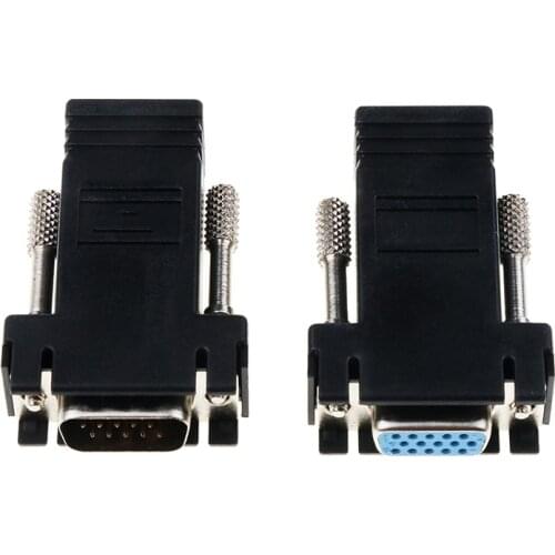 KEBIDU RJ45 to Mini VGA Extension Extender Cord Male Female To Lan Cat5 Cat5e RJ45 Ethernet Adapter for PC Laptop